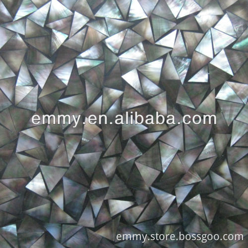 Black lip seashell mosaic tile Irregular triangle